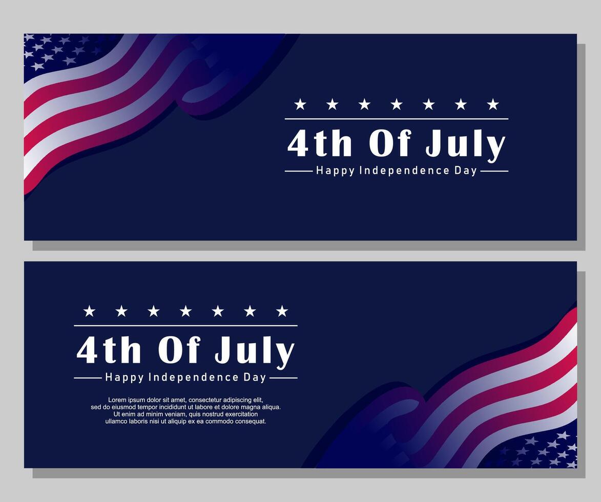 fourth of july banners with american flag vector