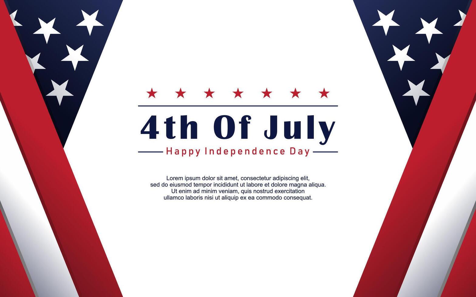 4th of july independence day background with american flag vector