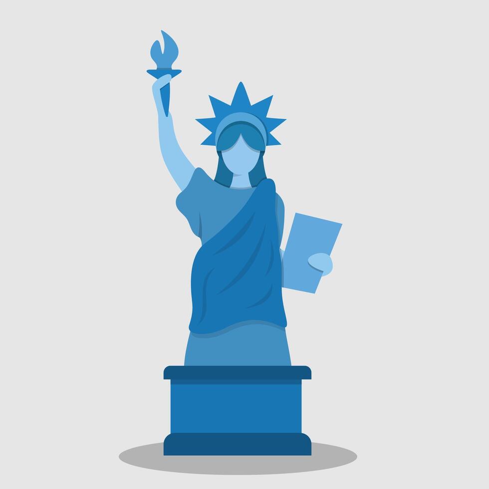Statue of Liberty Illustration with Flat design style vector