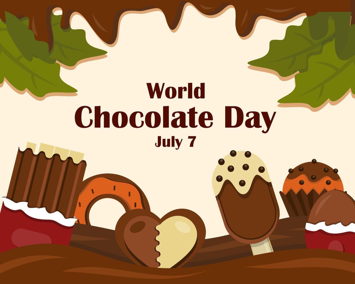 World Chocolate Day Illustration with Flat design Style vector