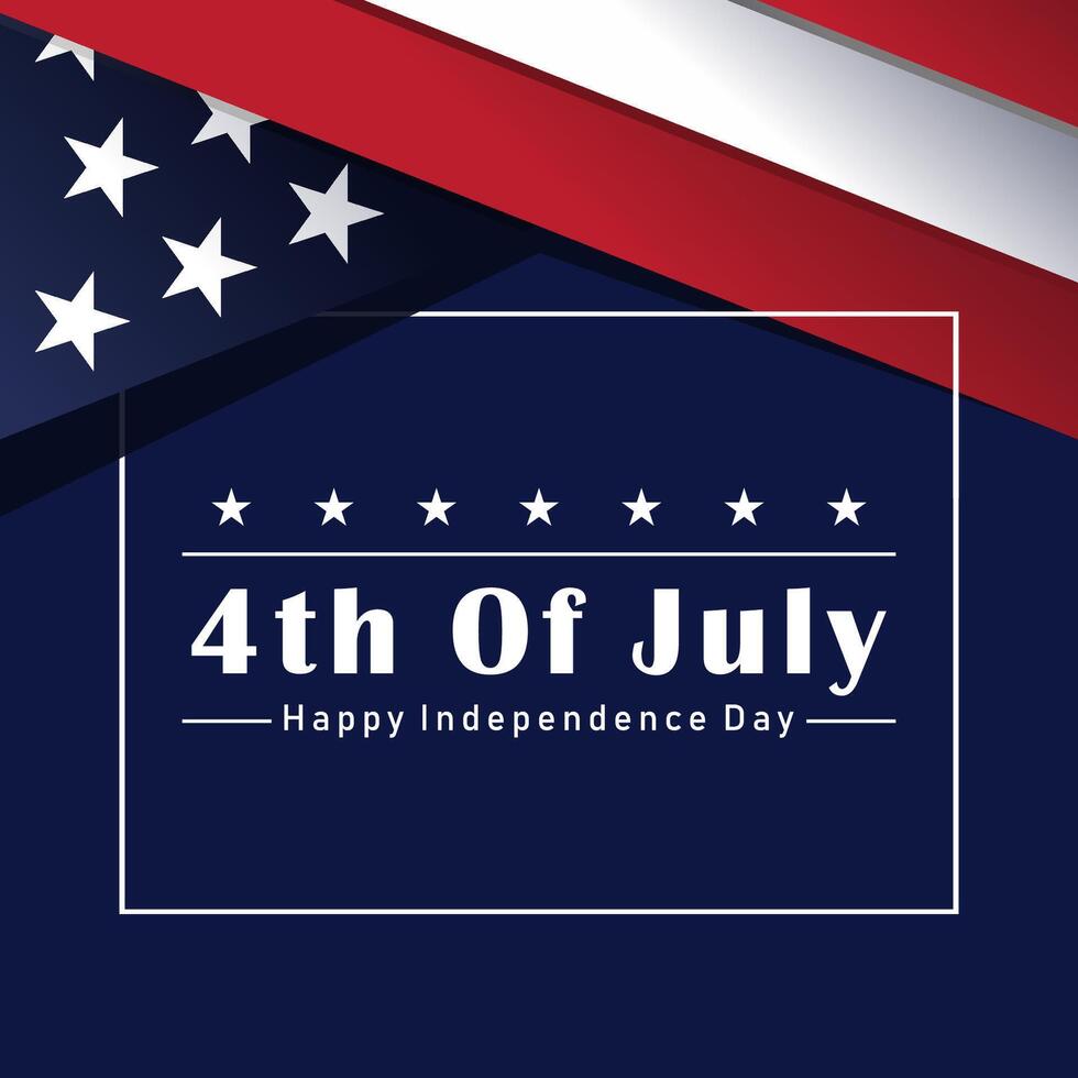 4th of july background with american flag and stars vector