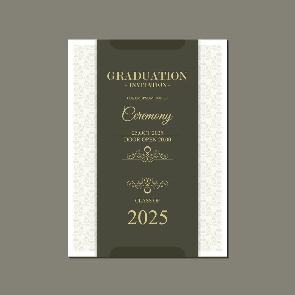 graduation invitation with ornament. vector