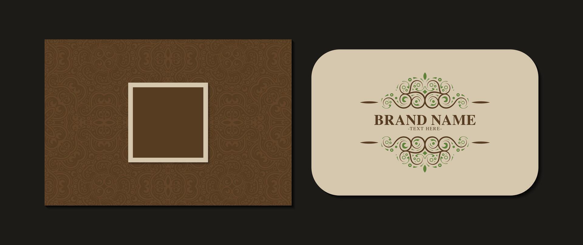 elegant brown Style Frame and Card Design Template Layout. vector
