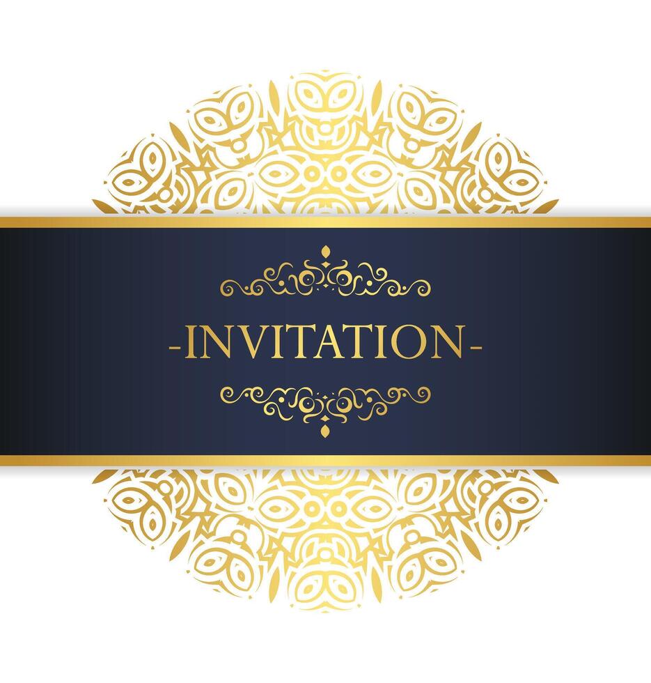 gold invitation background style ornamental pattern. vector
