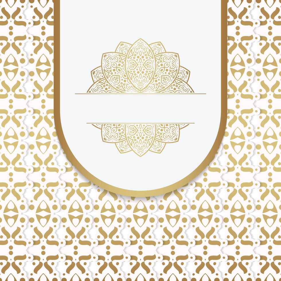 Ornate Golden Frame with Luxury Mandala for Premium Product Label design vector
