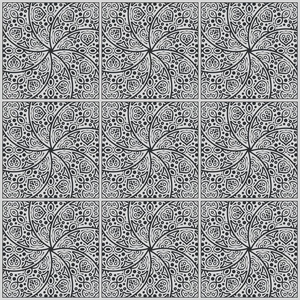 Flat mandala ethnic seamless pattern template vector