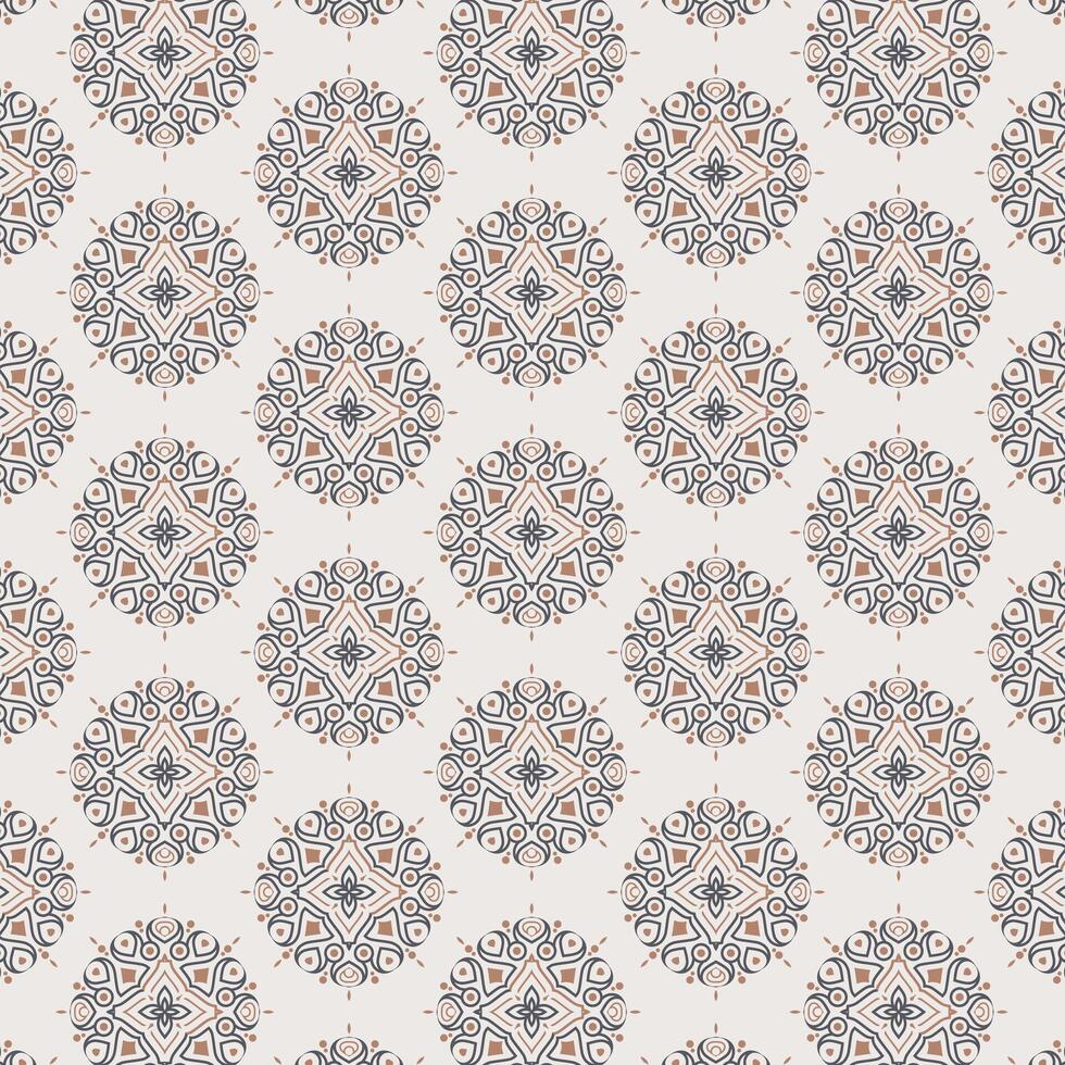 Vintage Style Abstract Floral Shape Repeat Pattern textile vector