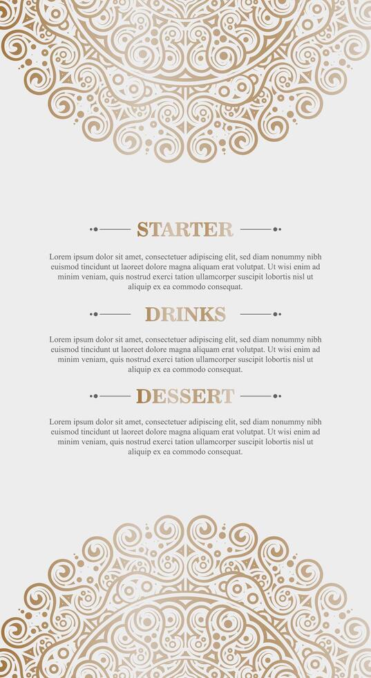 Luxury Menu Template with Ornate Floral Pattern vector