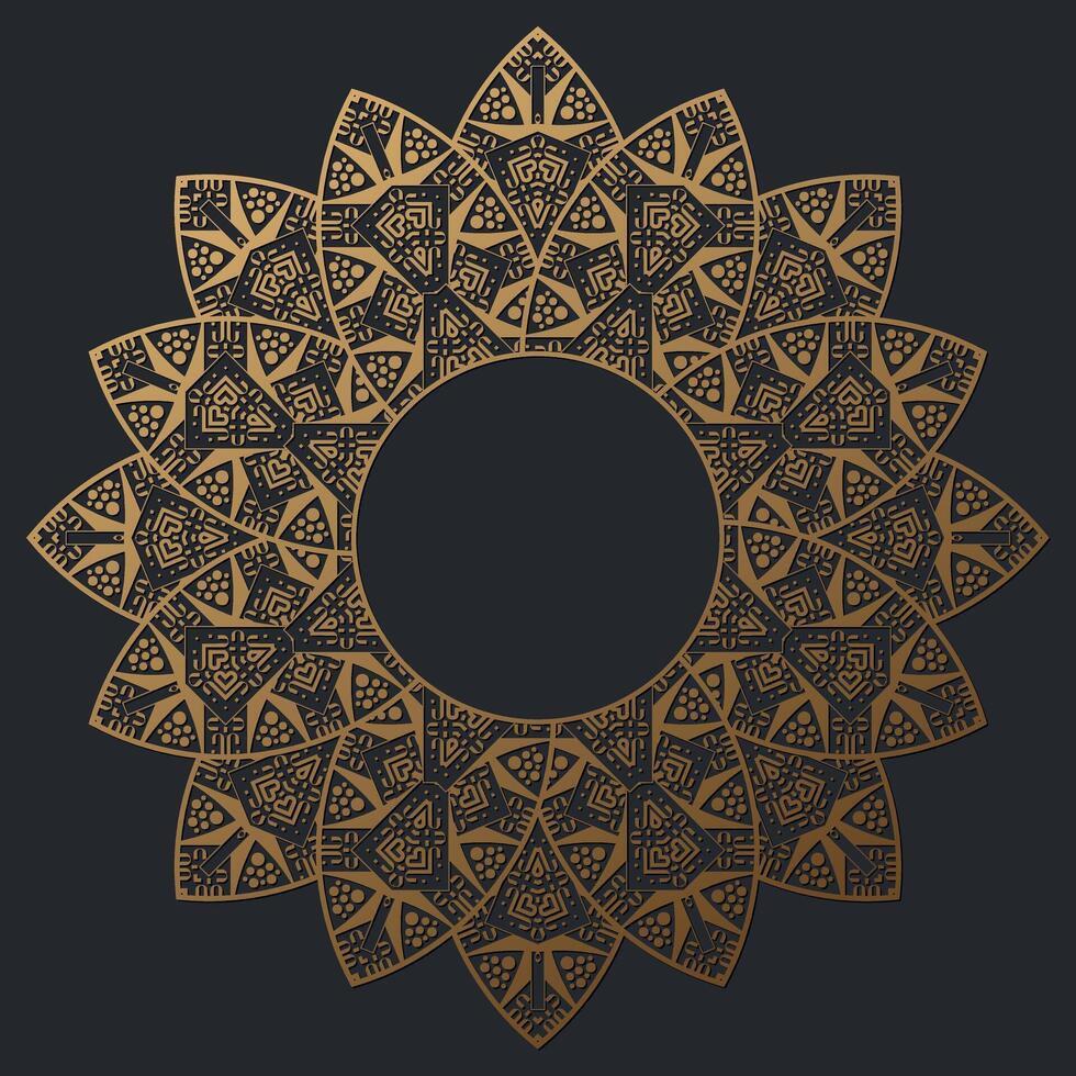 Luxury ornament circle border vector