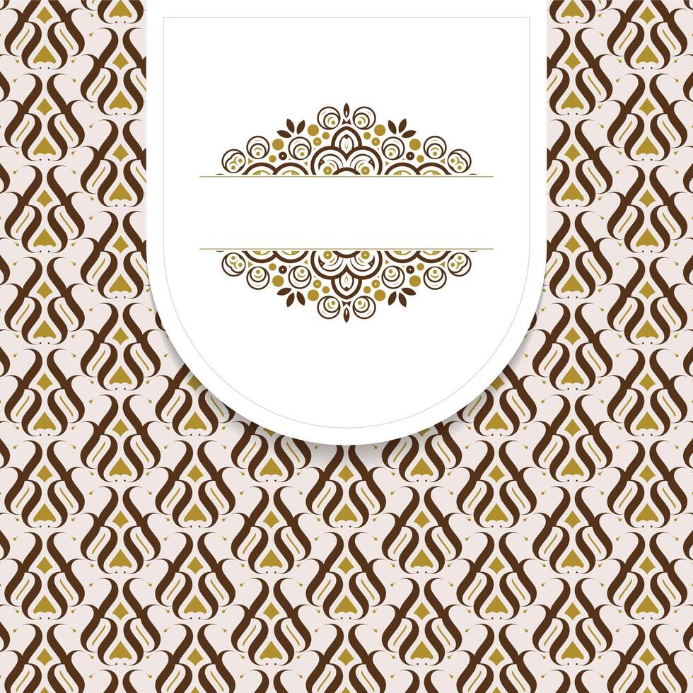 Ornate Decorative Label Design With Retro Pattern Background vector