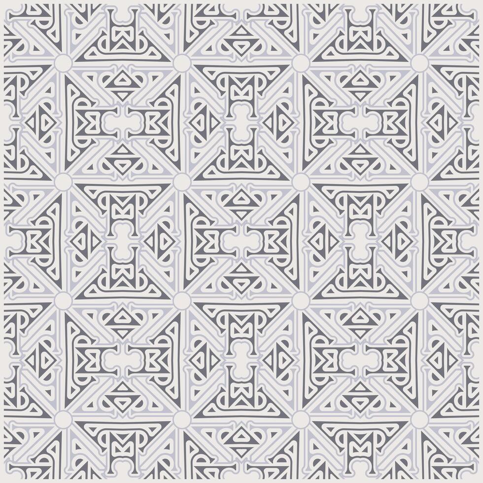 motif Style Abstract Floral Shape Seamless Repeat Pattern vector