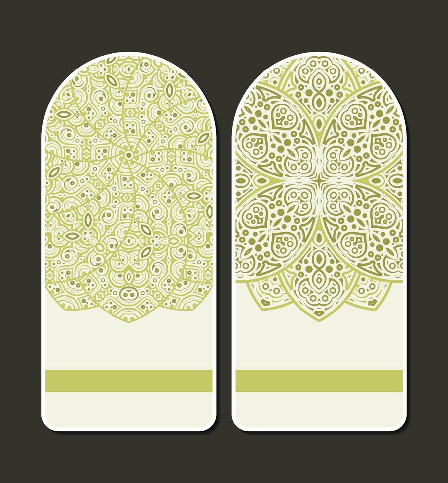 Elegant Geometric Mandala Illustration Card Design with Floral and Swirl Elements design vector