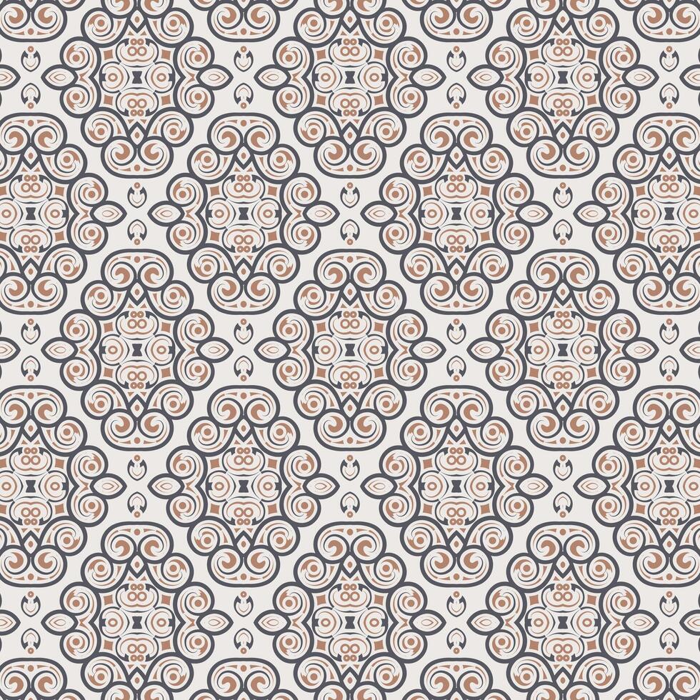 Vintage Style Abstract Floral Shape Repeat Pattern vector