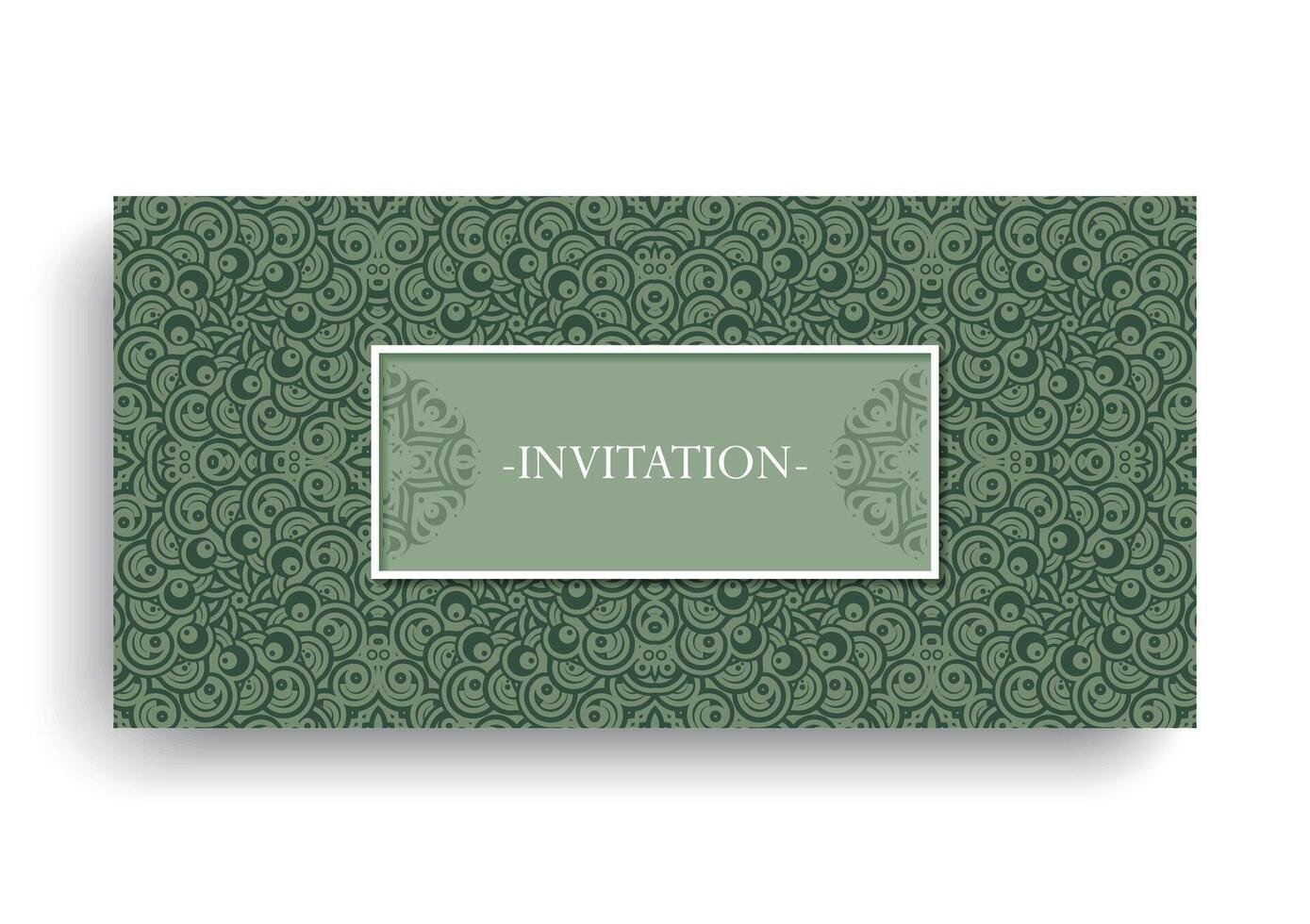 Elegant Decorative Green Circles Pattern Invitation Card Design Template Graphic vector