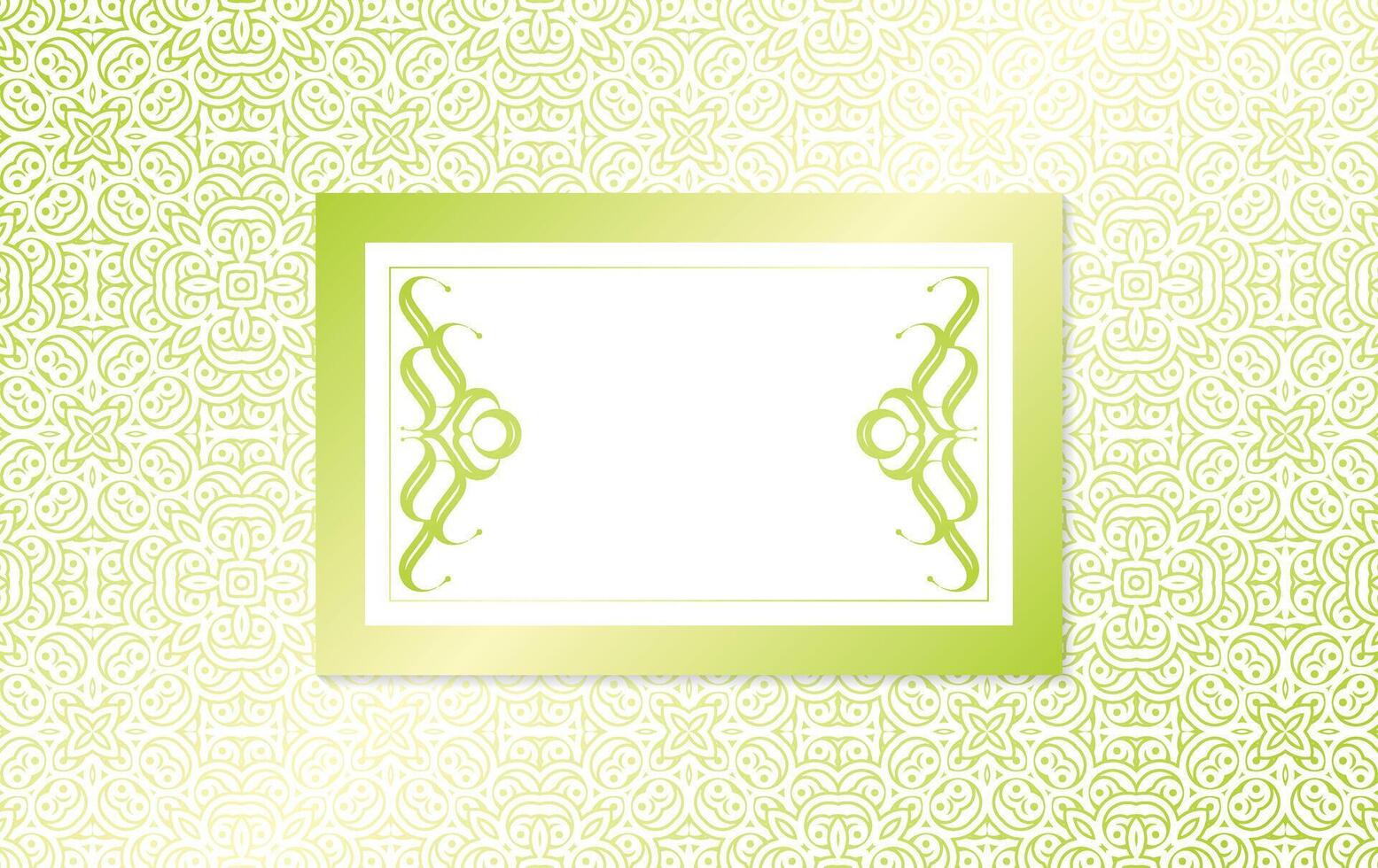Elegant Ornamental Frame Design with Repeating Pattern in Fresh Green Hues vector