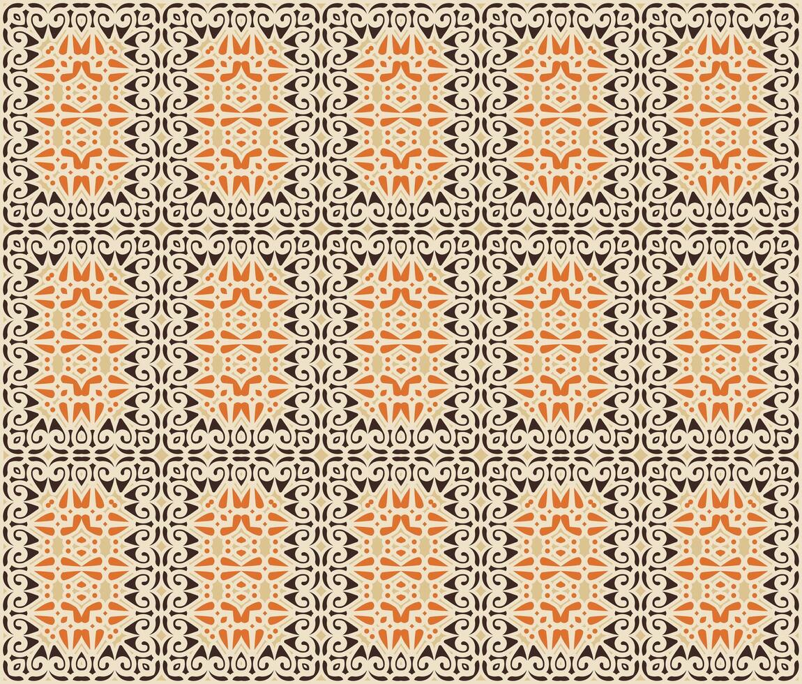 Ornamental Hand Drawn Swirl Damask Style Pattern Background. vector