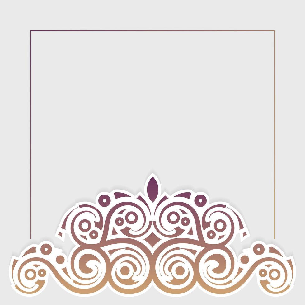 Gradient Floral Ornament Decorative Border Invitation Card Background vector