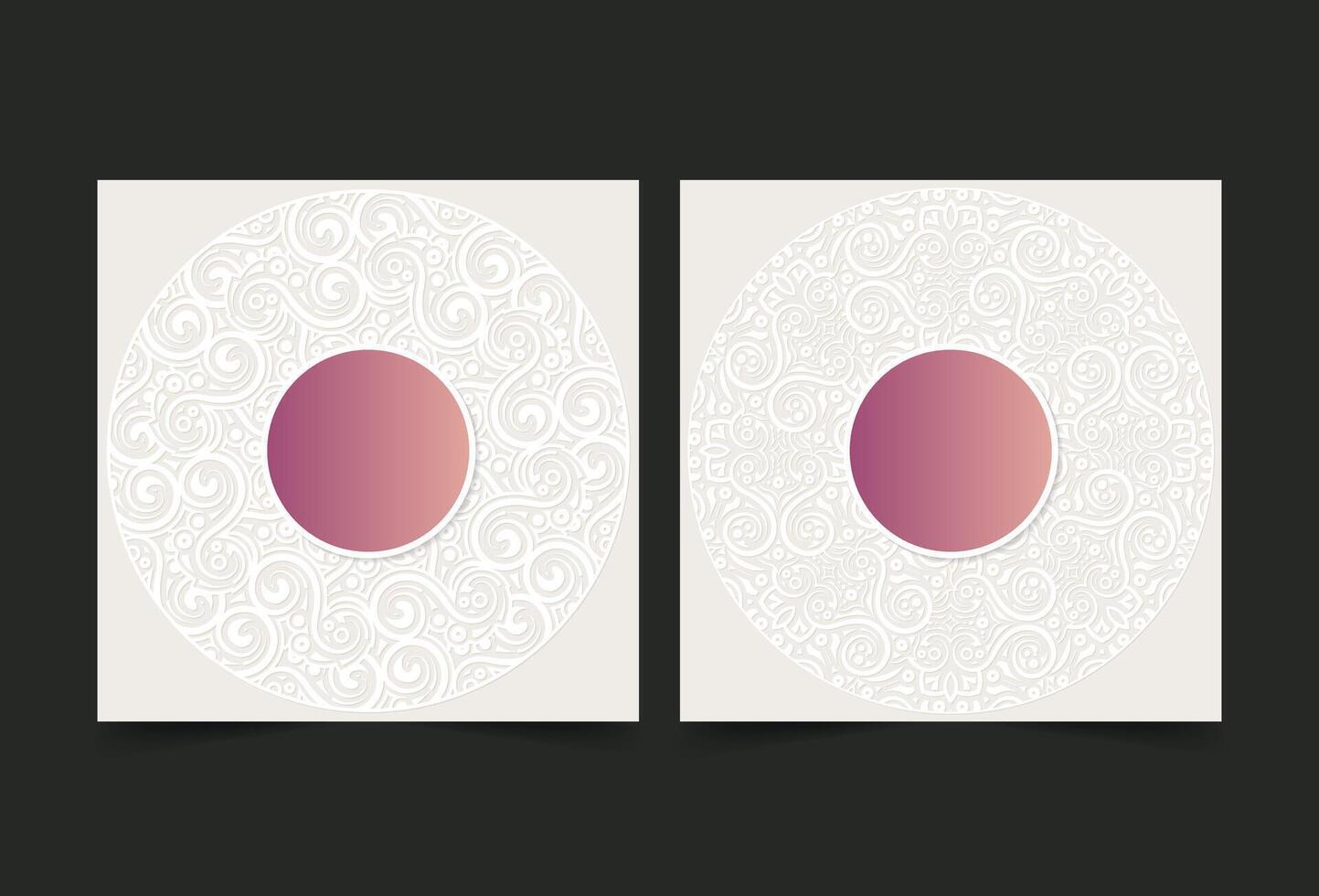 Elegant Abstract Circle Pattern on Square Card for Invitation or Greeting vector