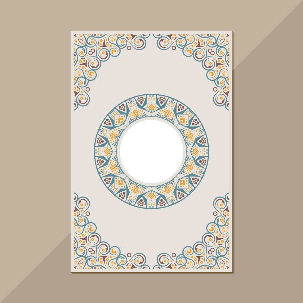 Decorative Style Mandala Frame with Swirls and Ornament Border vector