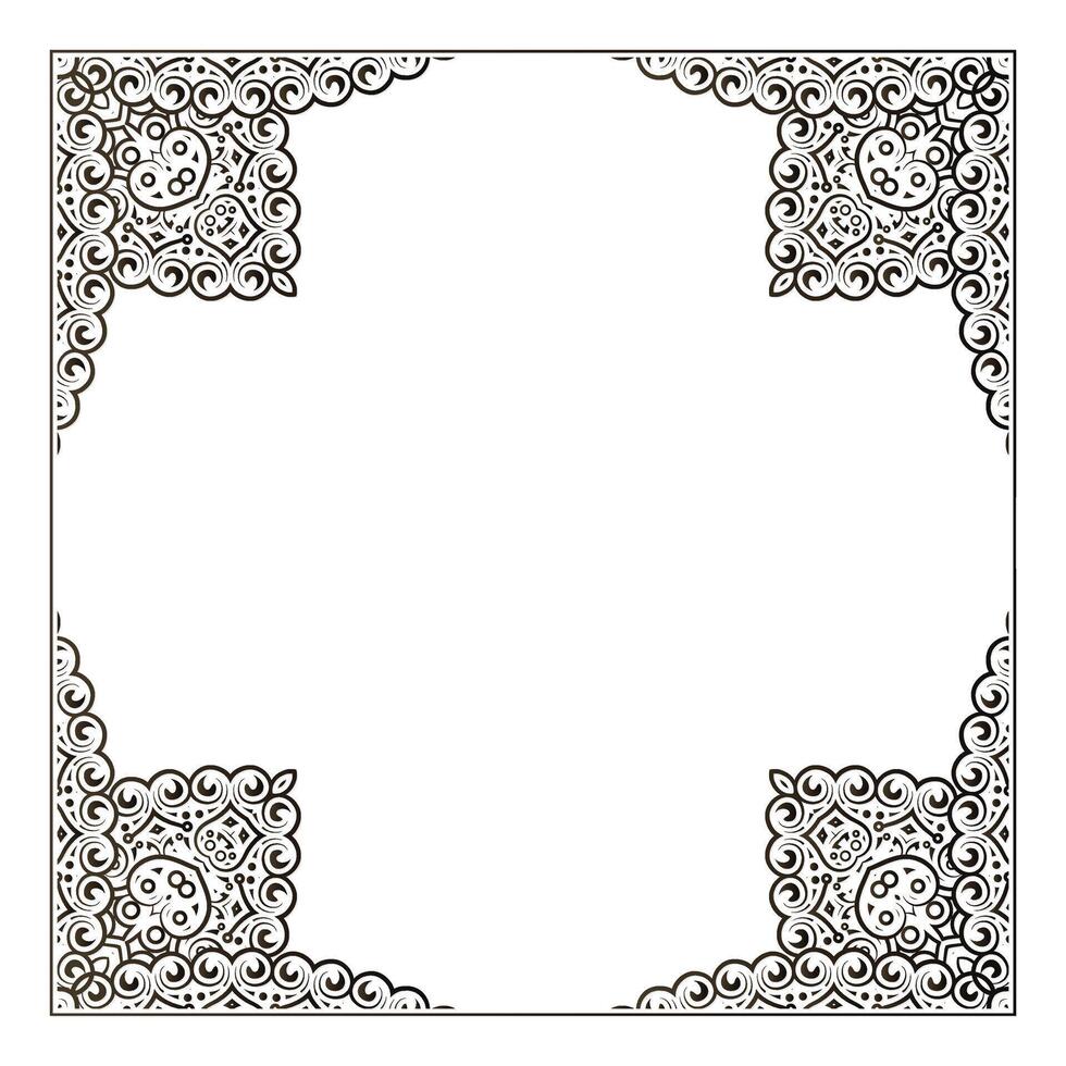 flat ornament art frame design vector