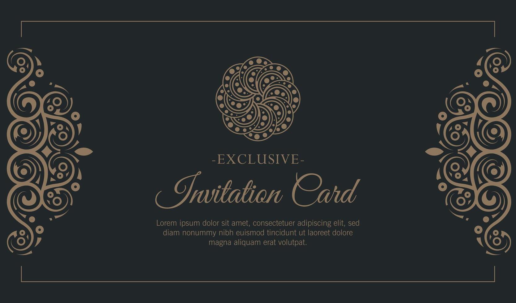 Elegant Ornamental Frame with Floral Motif for Invitation Card Design vector