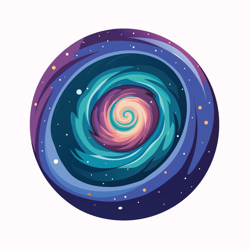 spiral galaxy illustration abstract background with blue spiral new 2025 trendy unique vector