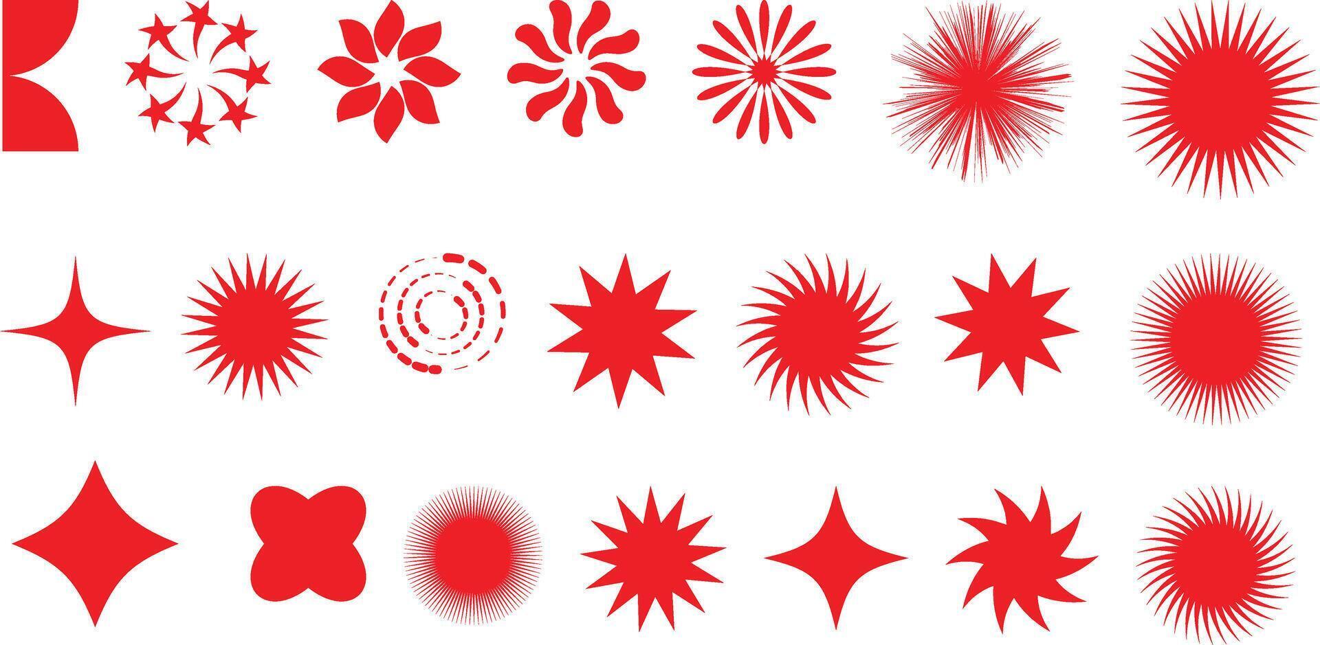 Modern Abstract Flower Set for Creative Designs and Decorative Projects new 2025 trendy unique vector