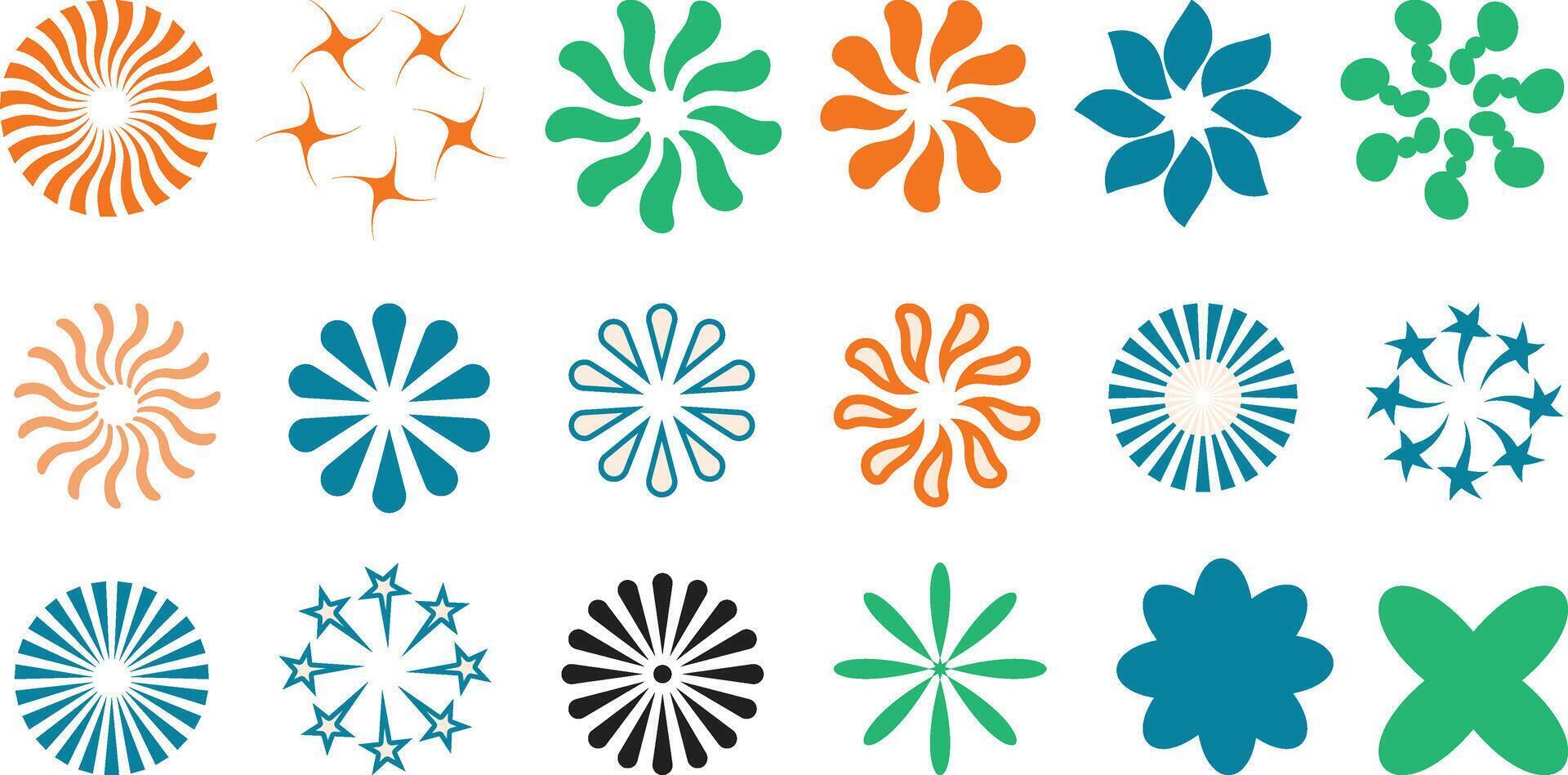 set of flowers,Minimal Abstract Flower Set for Graphic Design and Creative Projects new 2025 trendy unique vector