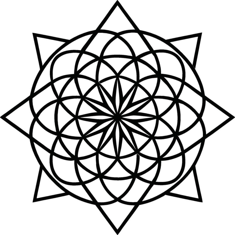 black and white geometric shape Geometric Shape Circle Inside Triangle Symbol new trendy unique 2025 vector