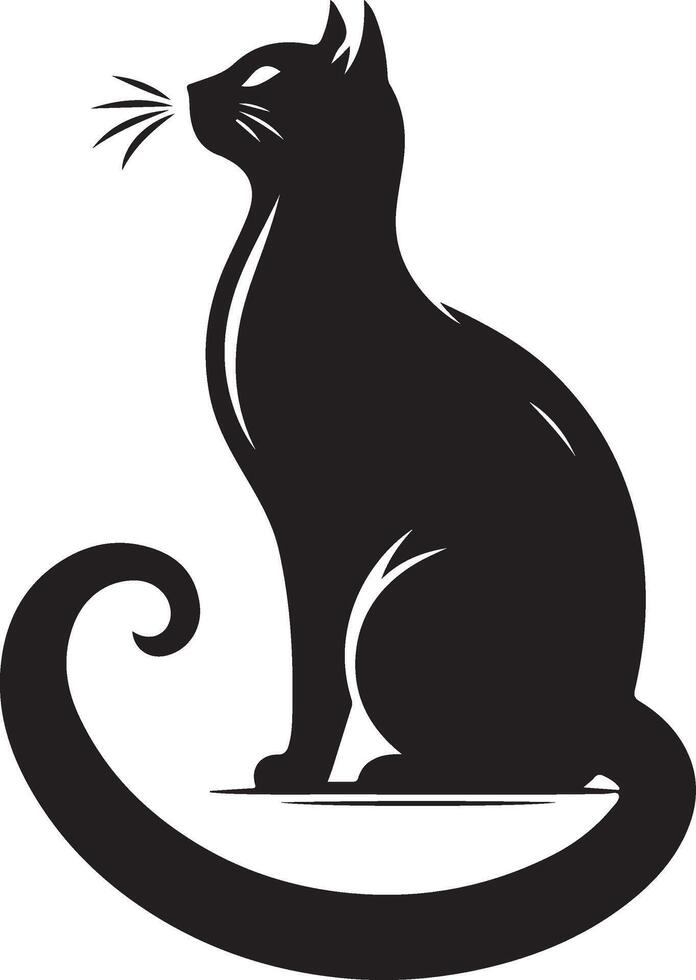 black cat silhouette, Black Cat with Arched Back new halloween theme cat 2025 trendy unique vector