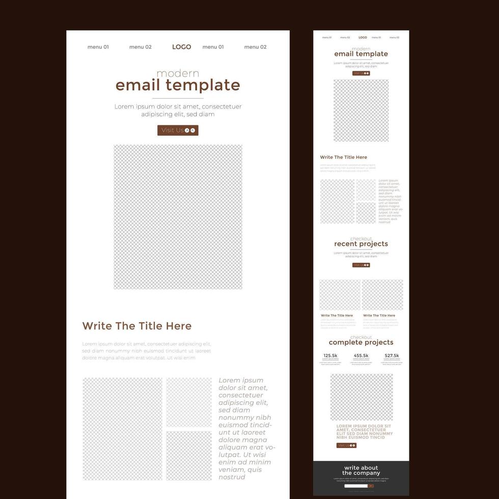 Professional E-Newsletter UX Layout l Email Marketing Template Vertical Banner Design for Promotions vector
