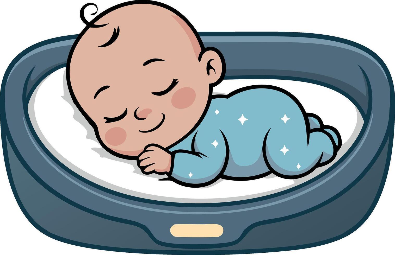 Innovative Smart Baby Bed Icons and Art vector