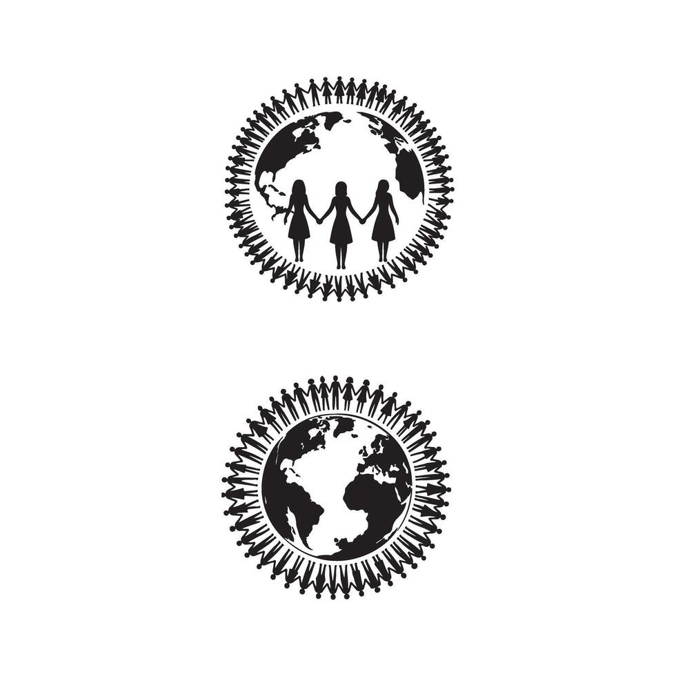 The logo for the global village vector