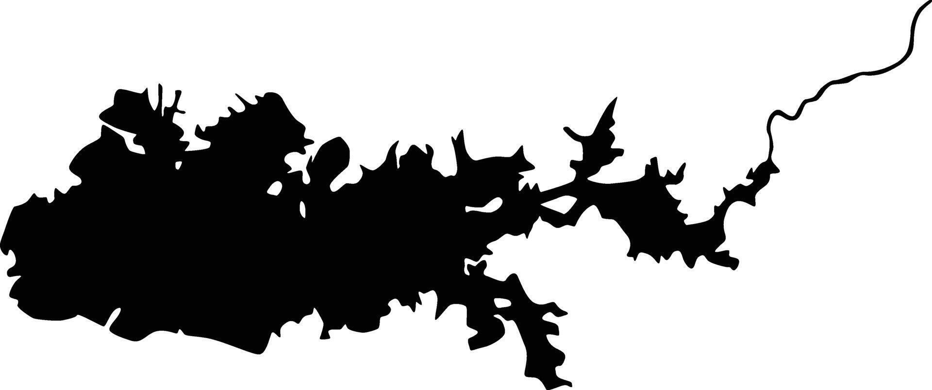 Map of Camanche Reservoir California USA Silhouette Flat Design vector