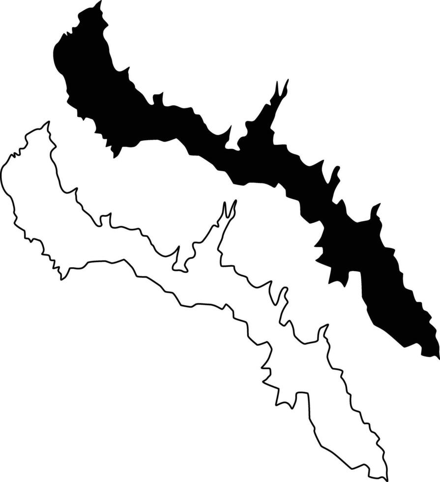 Map of Bass Lake California USA Silhouette Flat and Outline Design vector