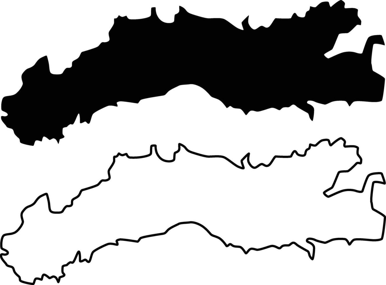 Map of Lake Hemet California USA Silhouette Flat and Outline Design vector
