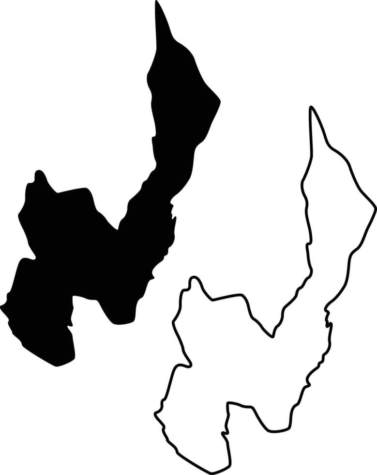 Map of June Lake California USA Silhouette Flat and Outline Design vector