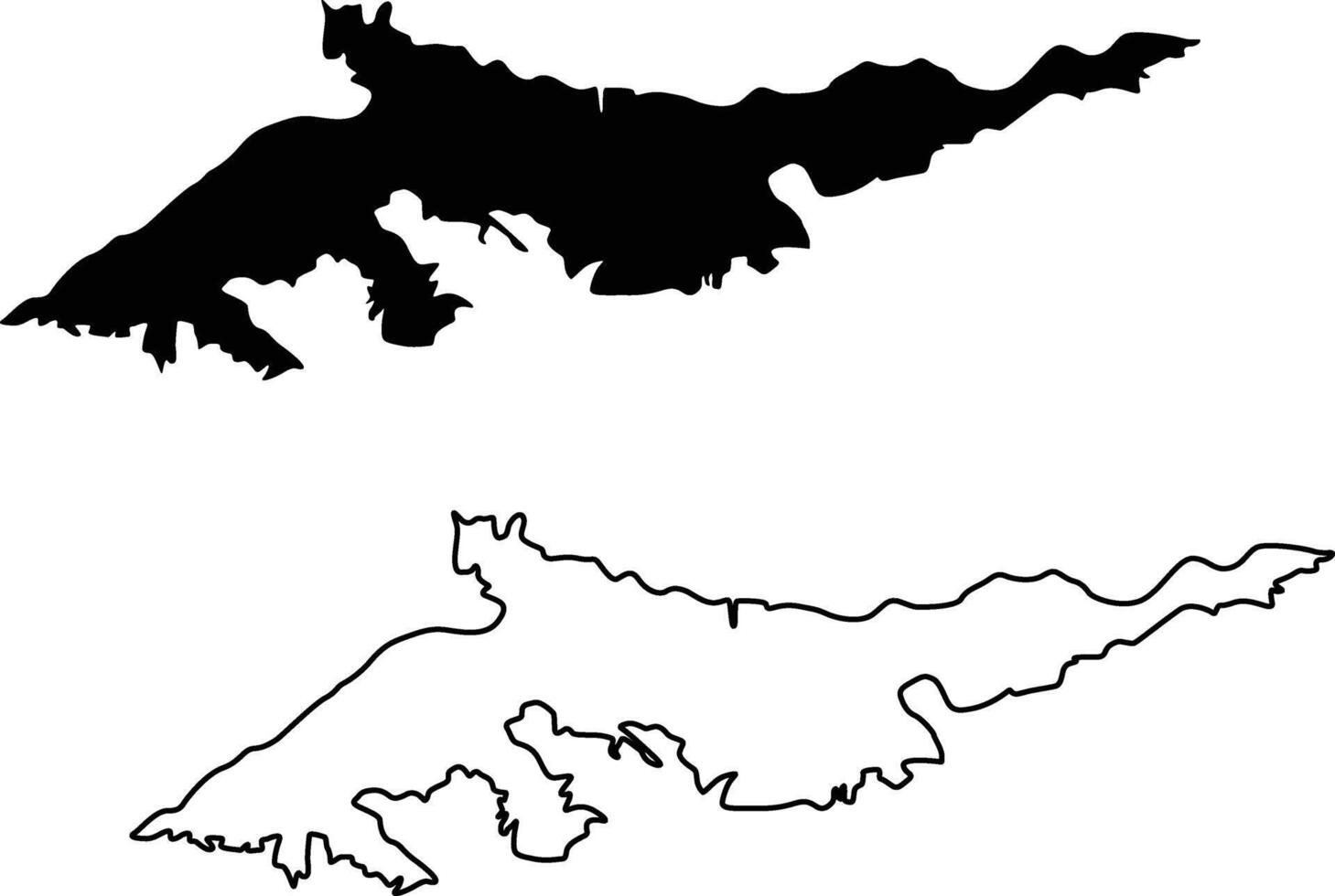 Map of Big Bear Lake California USA Silhouette Flat and Outline Design vector