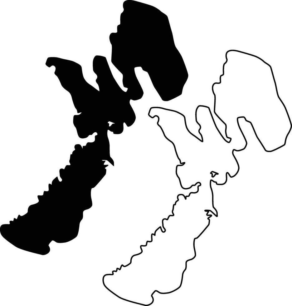Map of Eagle Lake California USA Silhouette Flat and Outline Design vector
