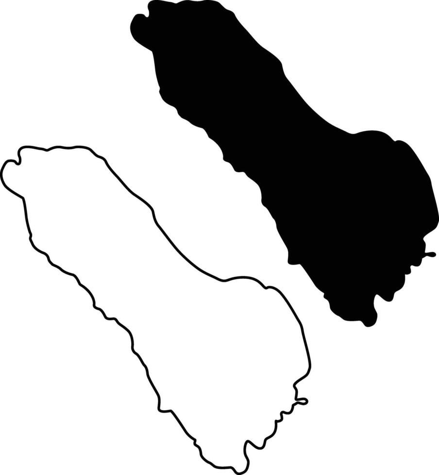 Map of Salton Sea California USA Silhouette Flat and Outline Design vector