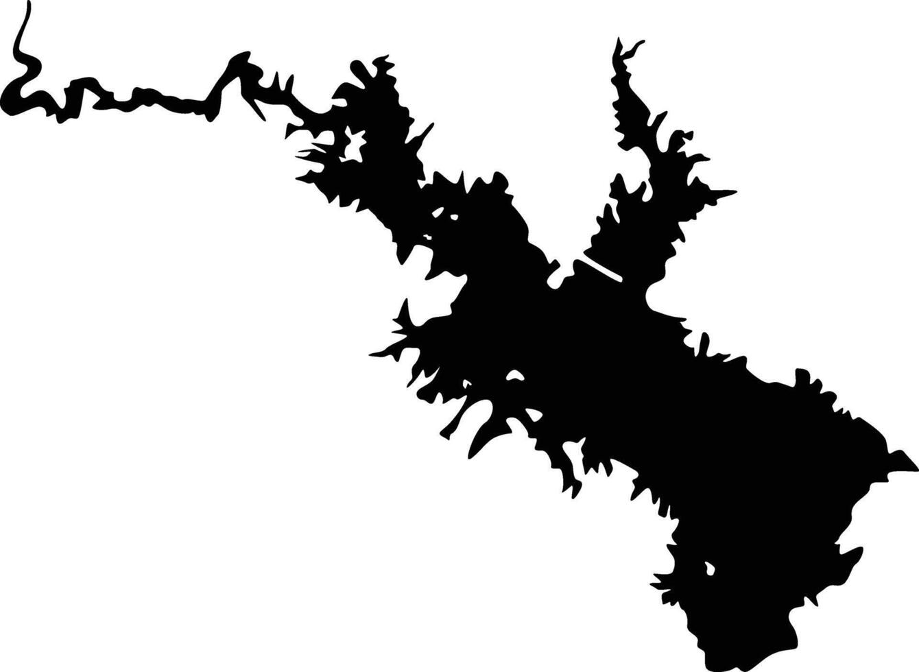 Map of Whiskeytown Lake California USA Silhouette Flat Design vector