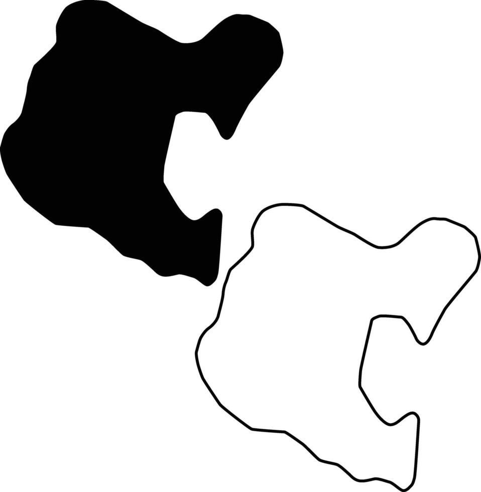 Map of Elizabeth Lake California USA Silhouette Flat and Outline Design vector