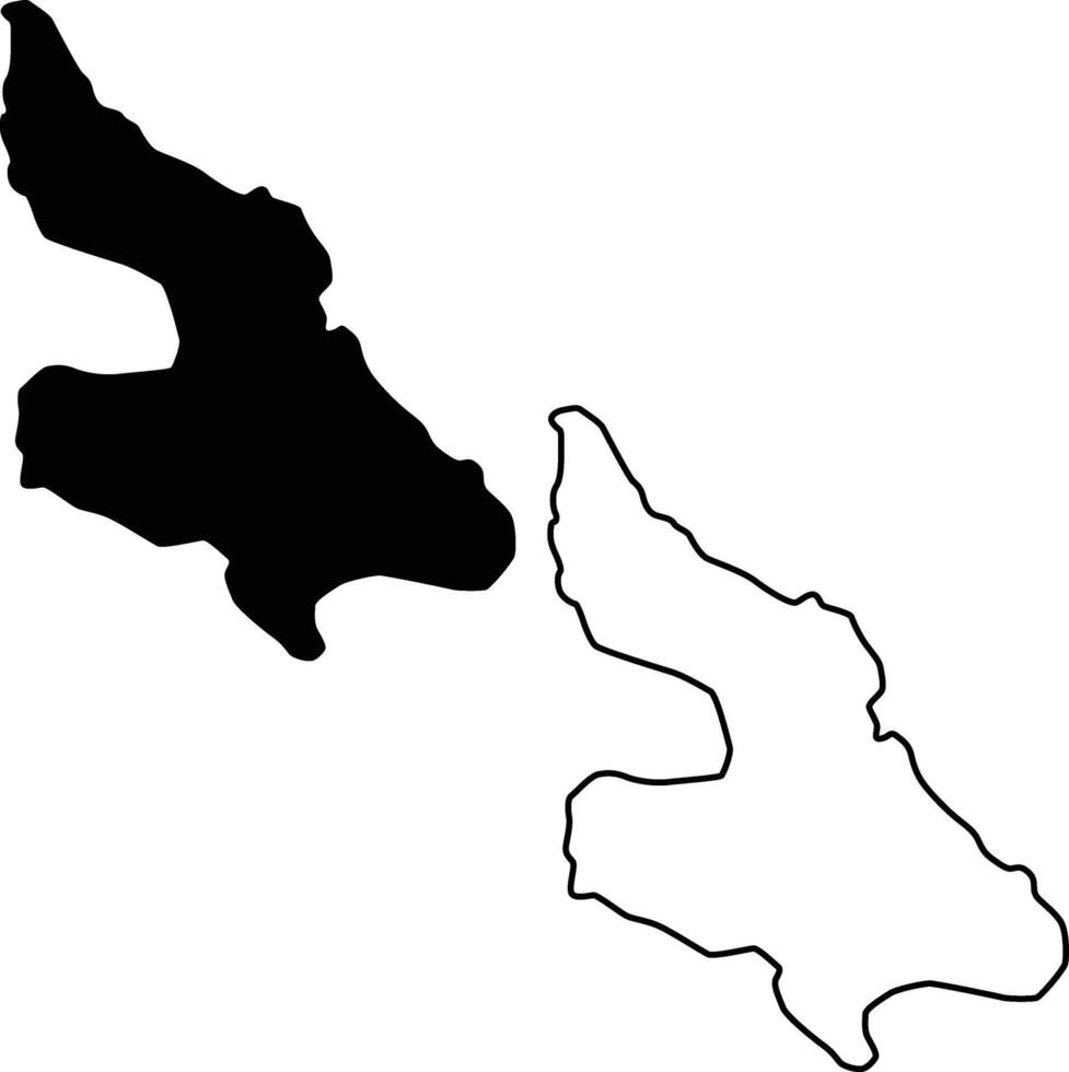 Map of Manzanita Lake California USA Silhouette Flat and Outline Design vector