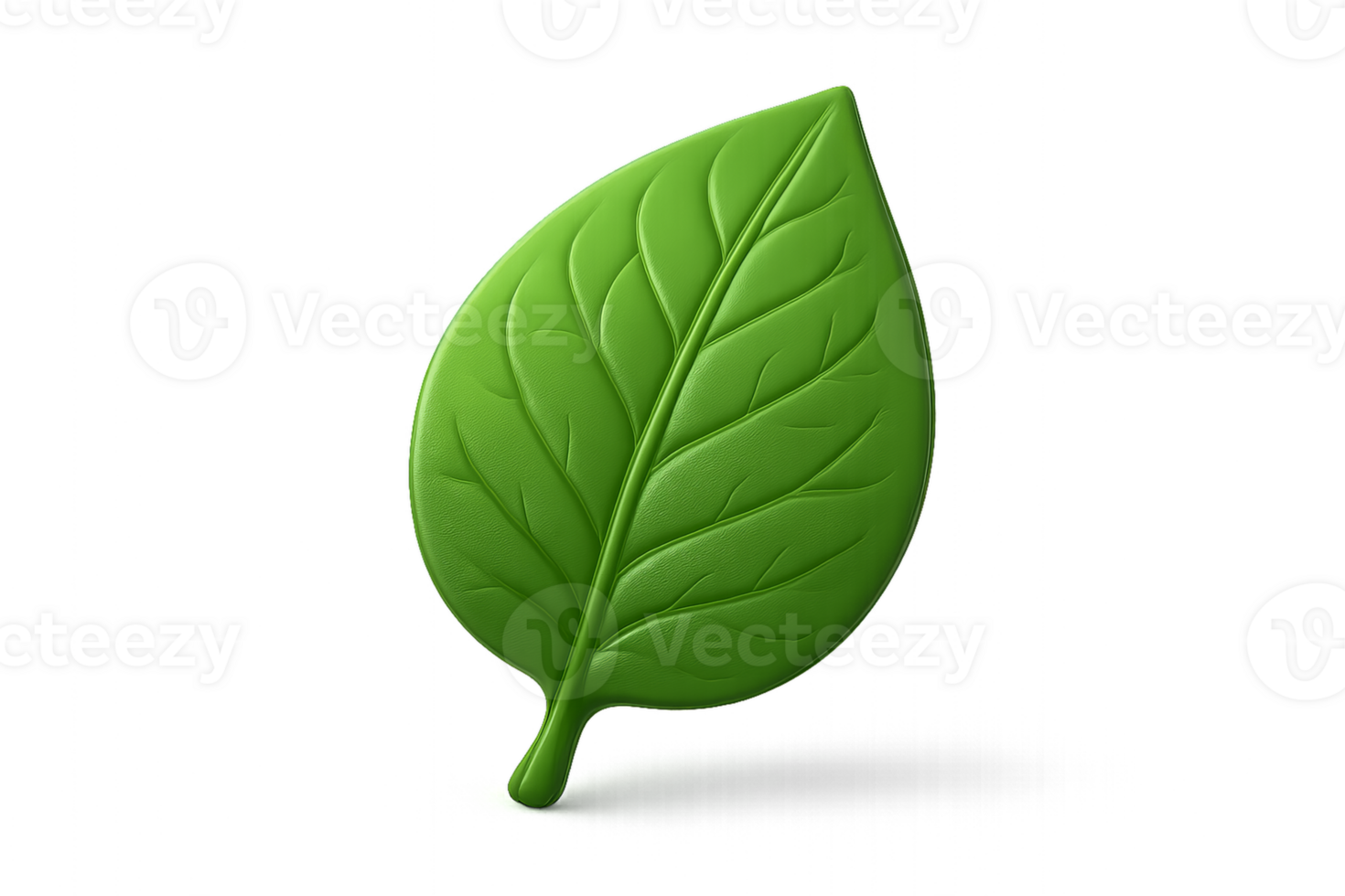 Detailed Green Leaf Icon with Simple Design for Nature Themes png