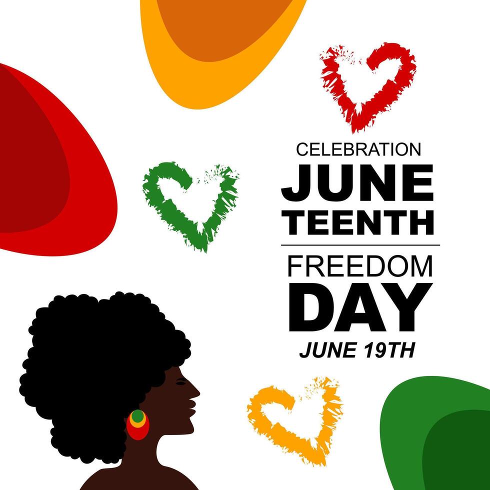 Celebration juneteenth freedom day June 19th independence emancipation poster illustration background design vector