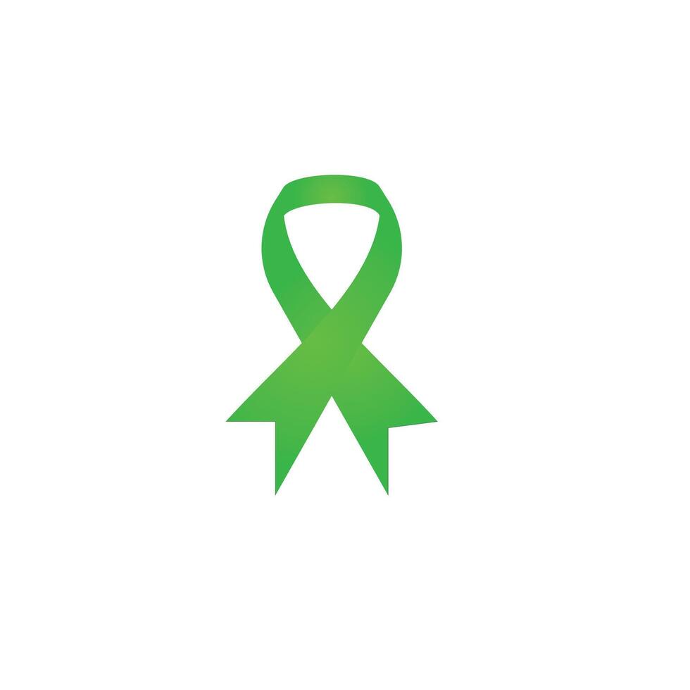 Green awareness ribbon icon vector