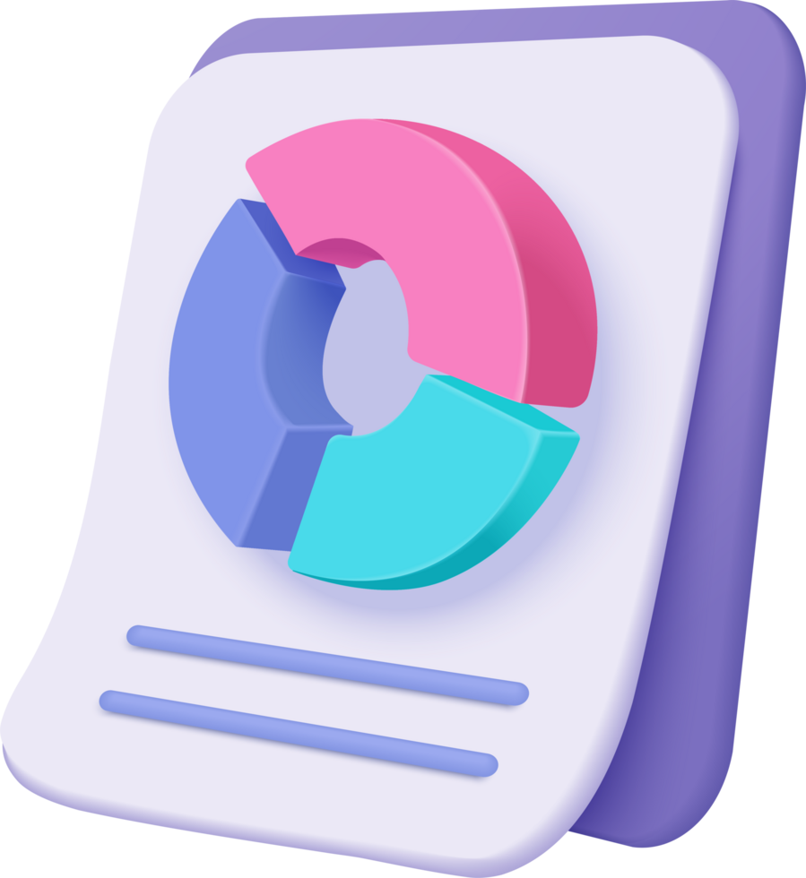 A document with a pie chart on it png