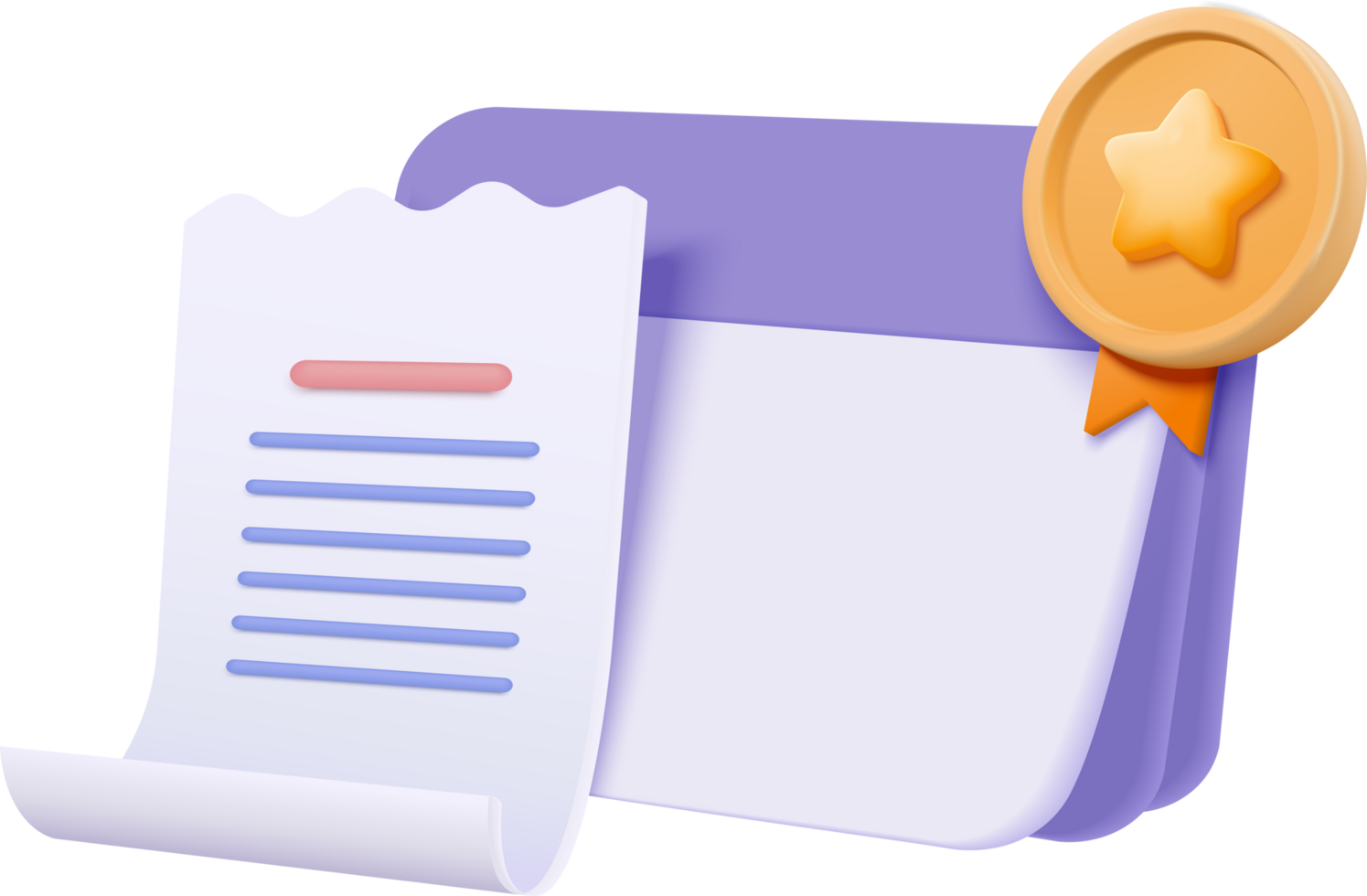 A folder with a paper document and a gold star png