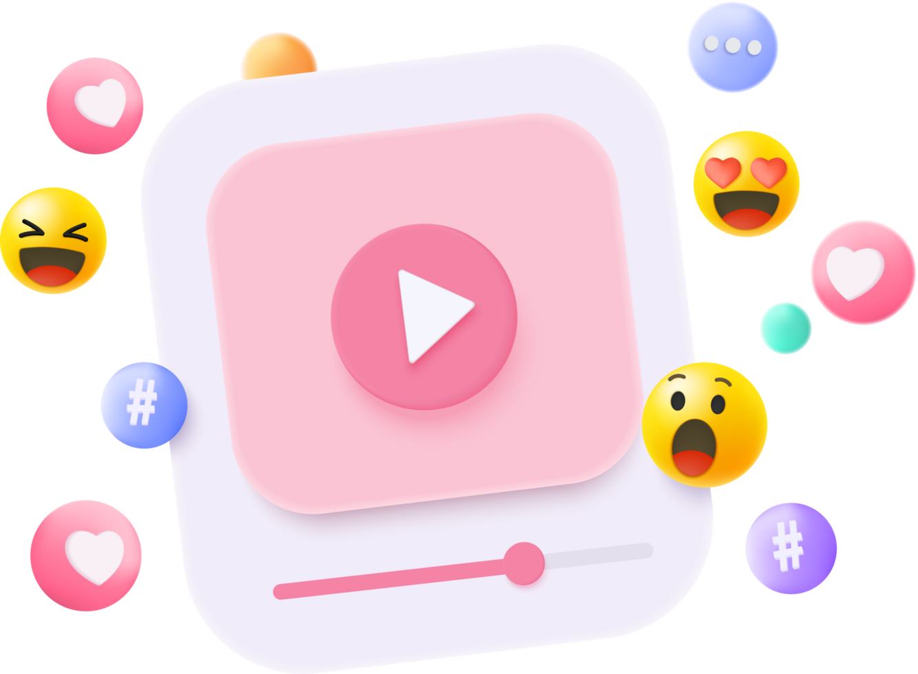 3D social media with on photo gallery png