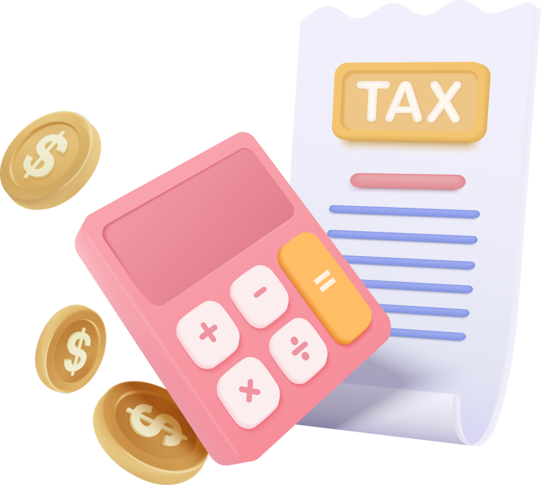 Tax calculator and money png
